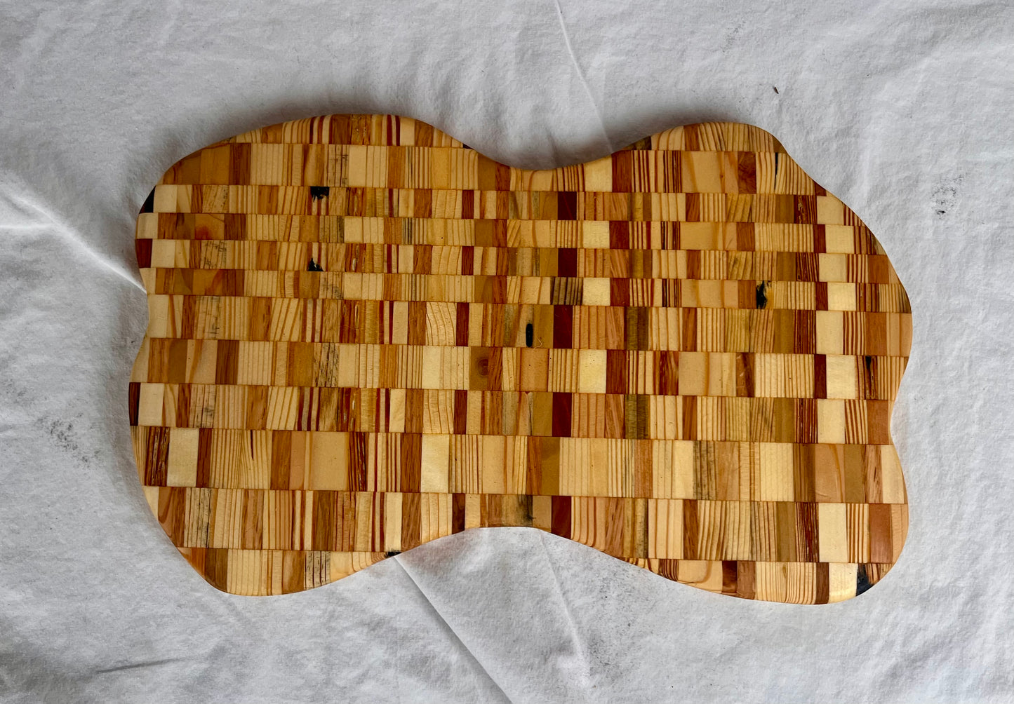 Abstract Mixed Wood Serving Tray