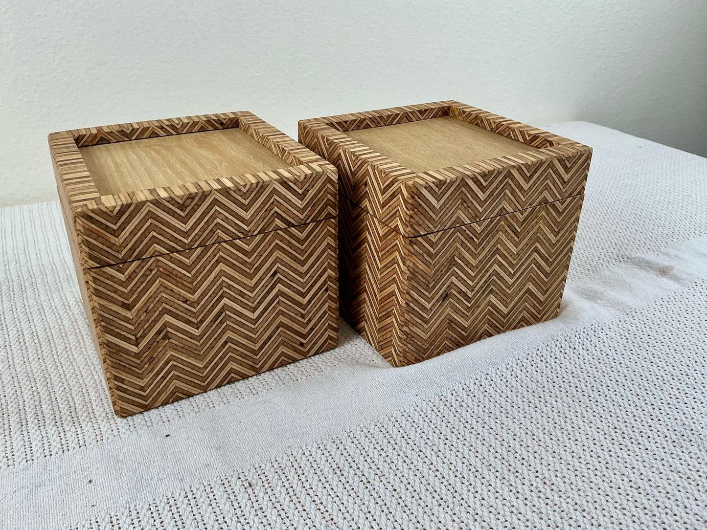 Reclaimed Chevron Pattern Boxes