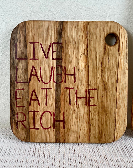 White Oak “Eat the Rich” Cutting Board | Handmade Oak Charcuterie Board | THE BASICS BY CGP
