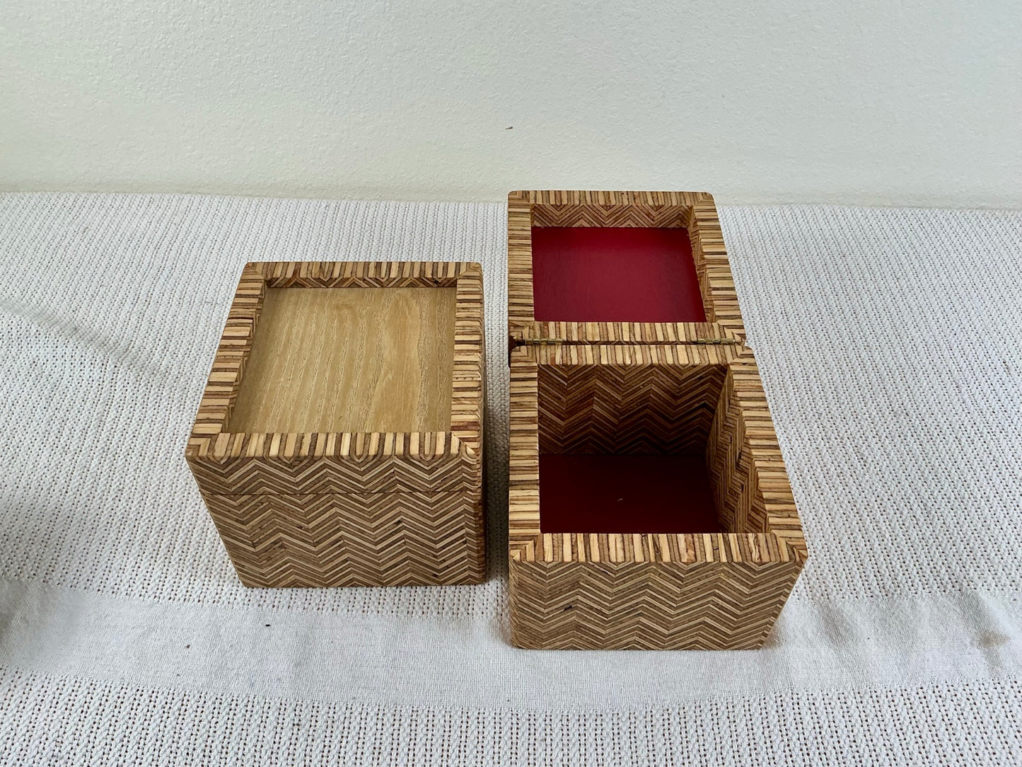 Reclaimed Chevron Pattern Boxes