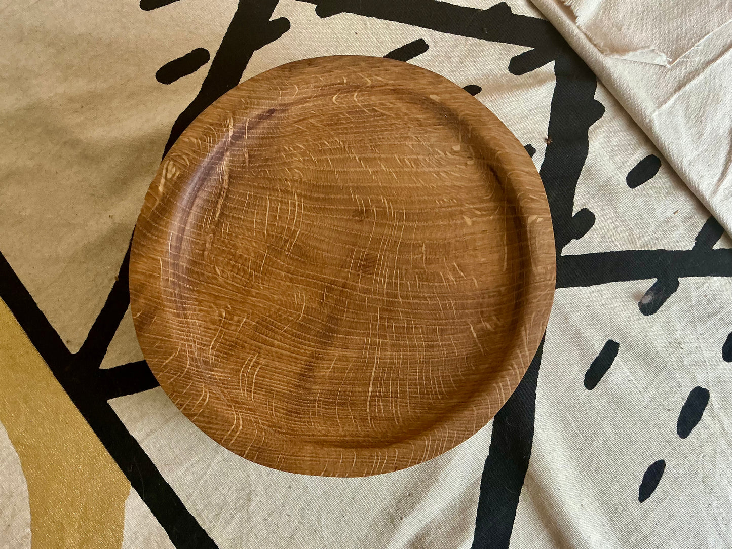 Set of 4 Oak Burl Wood Plates | Hand Carved Wooden Plate Set | Sculpted Edge Dinnerware | Natural Texture Plates | The Basics by CGP  (