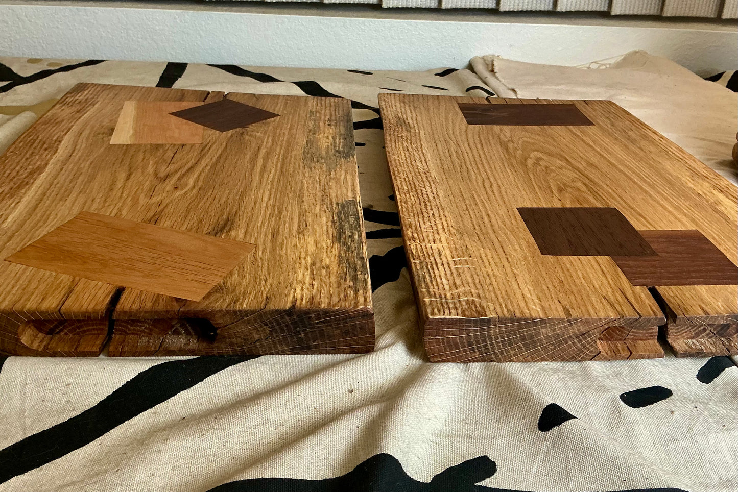 Solid Oak Serving Board with Walnut Inlay | Handmade Wooden Serving Tray | Modern Wood Platter | The Basics by CGP