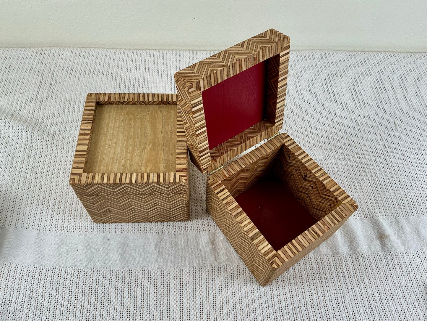 Reclaimed Chevron Pattern Boxes