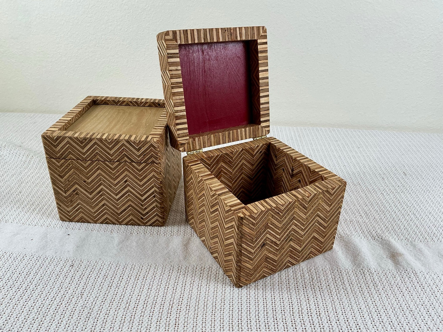 Reclaimed Chevron Pattern Boxes