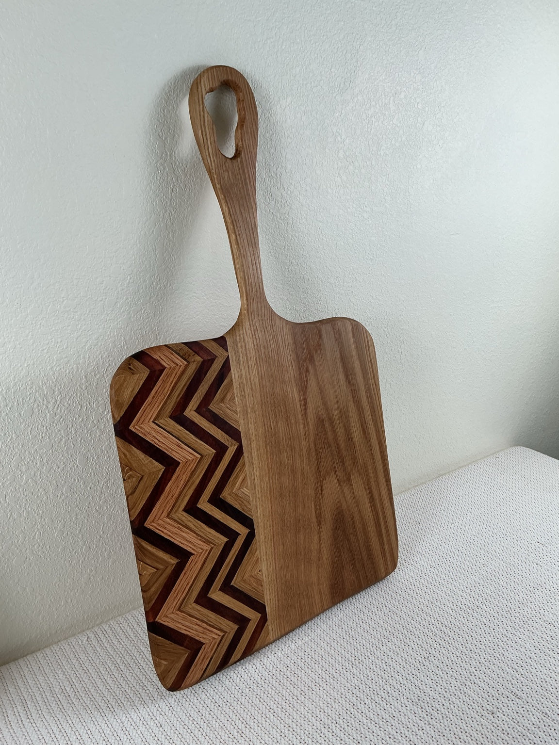 Chevron Edge Mixed Hardwood Serving Board