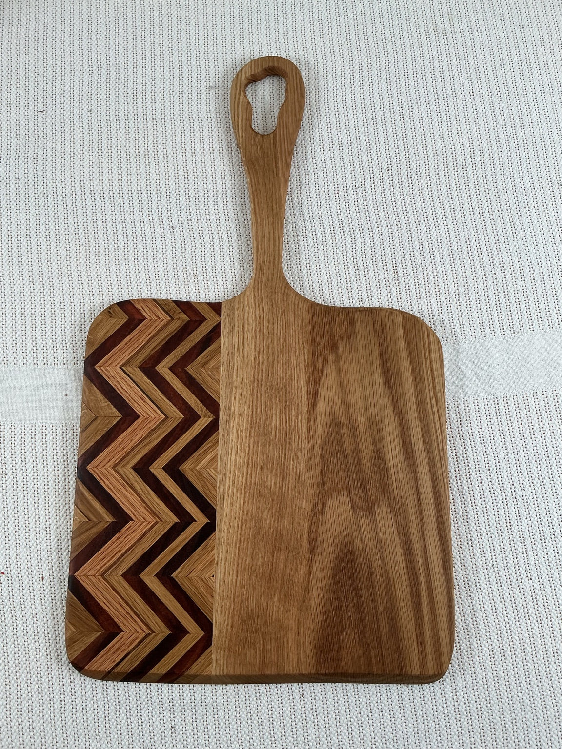 Chevron Edge Mixed Hardwood Serving Board
